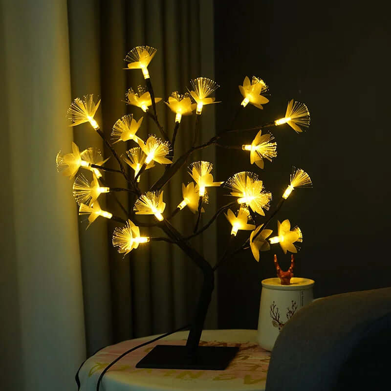 LED Birch Tree Light with Rose Flowers - 45cm