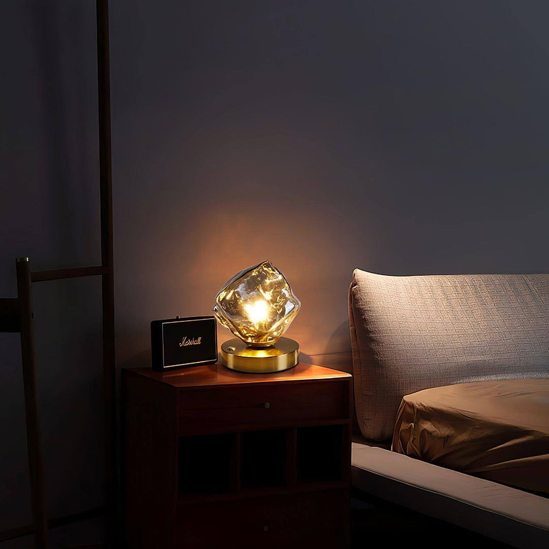 Elegant Glass Table Lamp with Metal Base