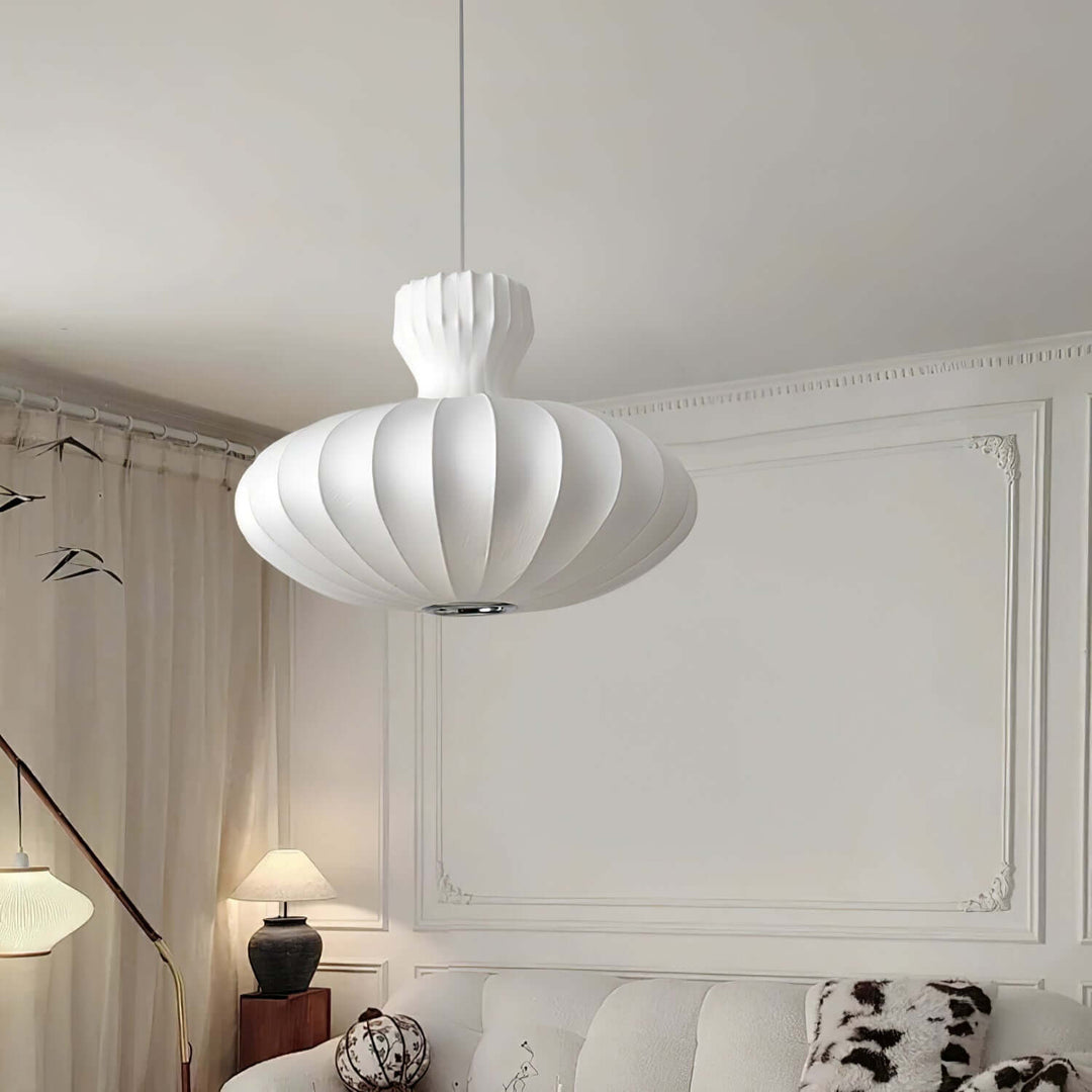 Pleated Silk Pendant Lamp