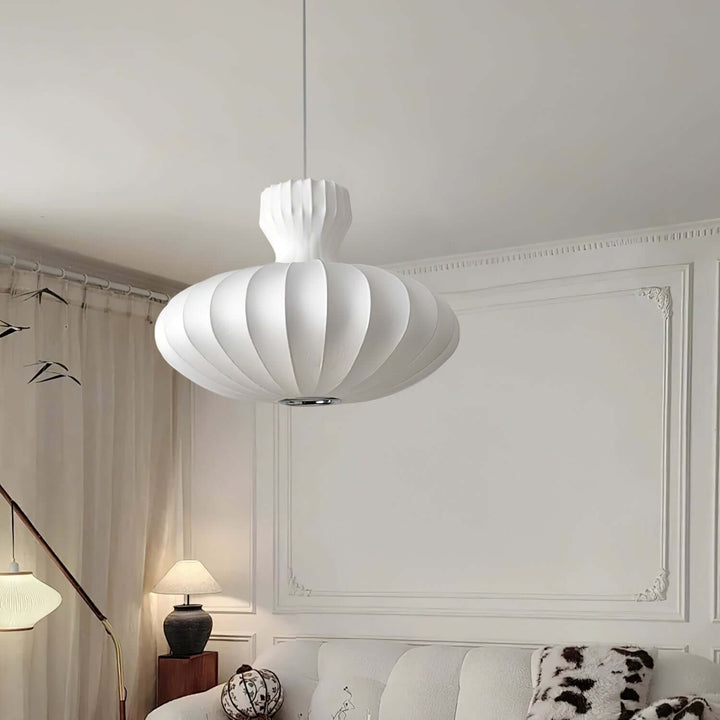 Pleated Silk Pendant Lamp