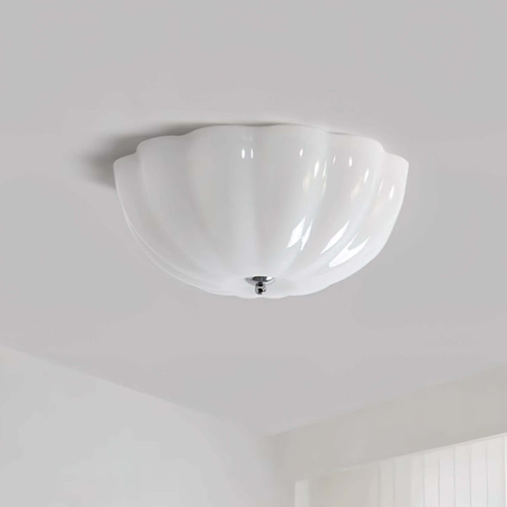 Opal Glass Shell Ceiling Lamp 38cm