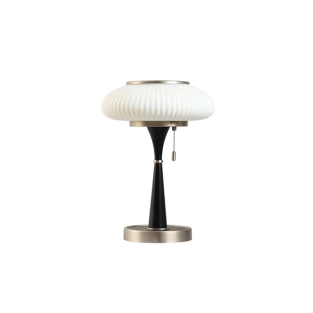 Elegant Mushroom Table Lamp with Wooden Base