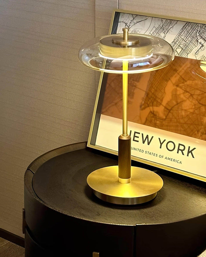 Modern Glass & Metal LED Table Lamp