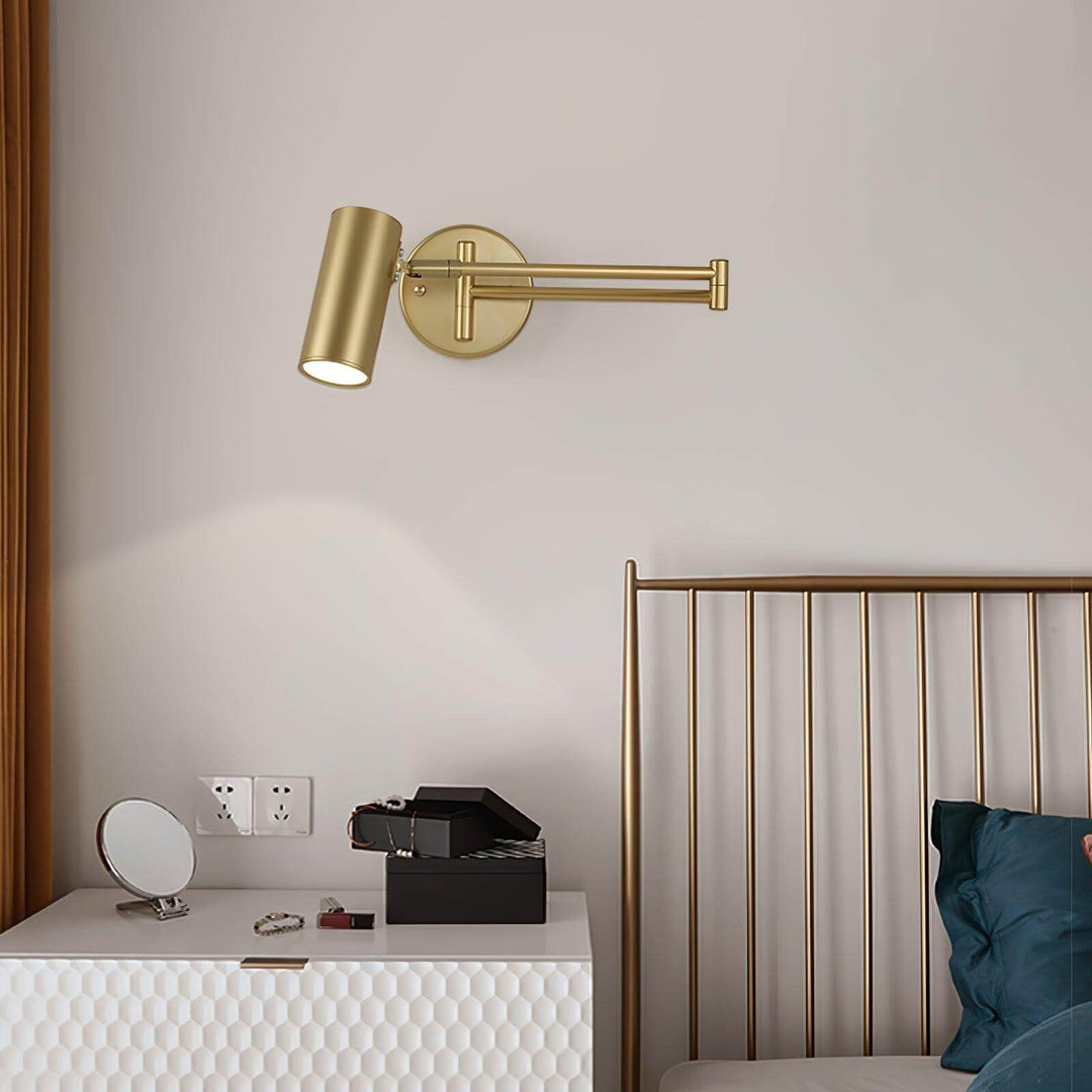 Adjustable Metal Swing Arm Wall Lamp with Integrated LED