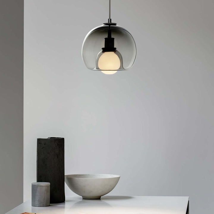 Modern Glass Pendant Light, 25cm Diameter