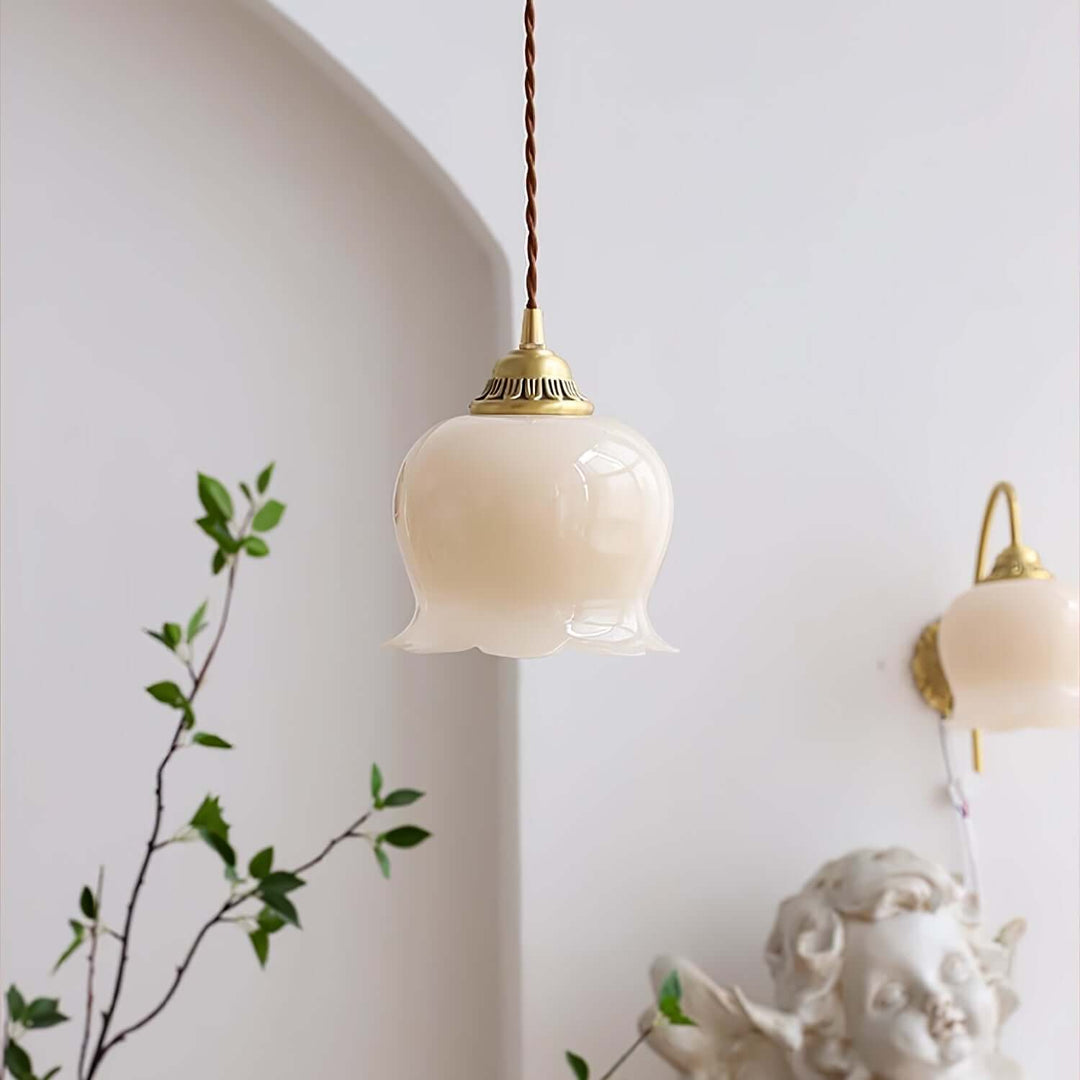Floral Pendant Lamp, Elegant Hanging Ceiling Light Fixture