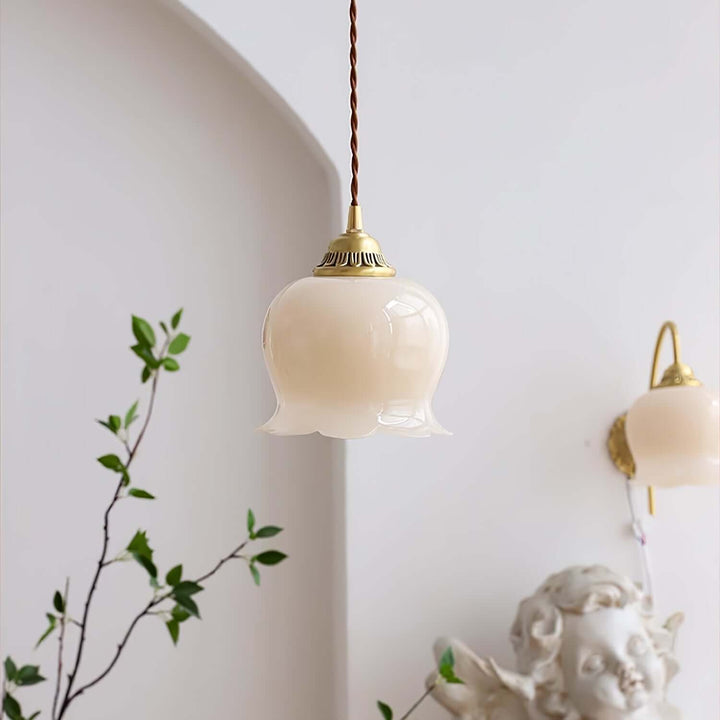 Floral Pendant Lamp, Elegant Hanging Ceiling Light Fixture