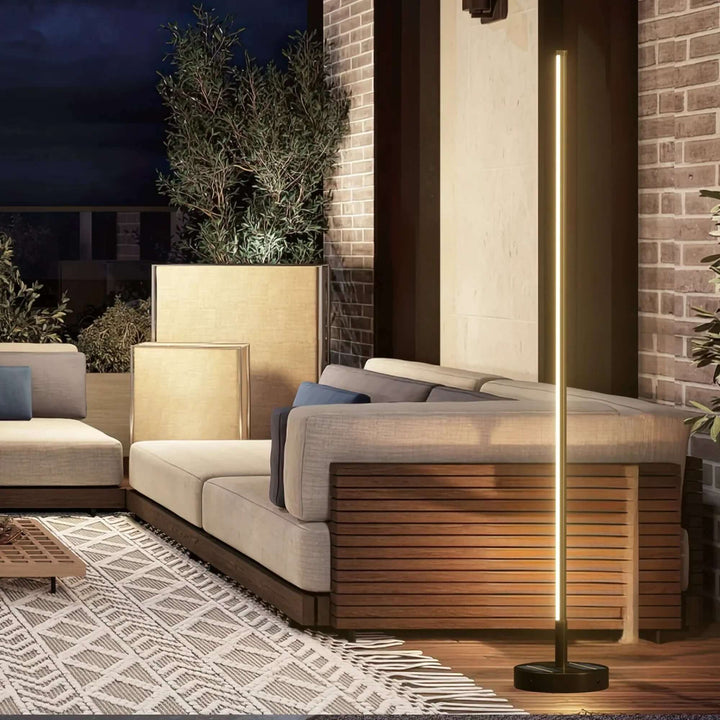 Solar Outdoor Floor Lamp, Modern Design with LED Light