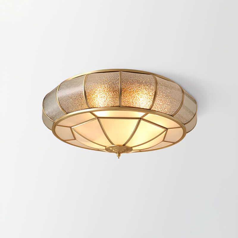 Round Textured Glass Ceiling Light Fixture