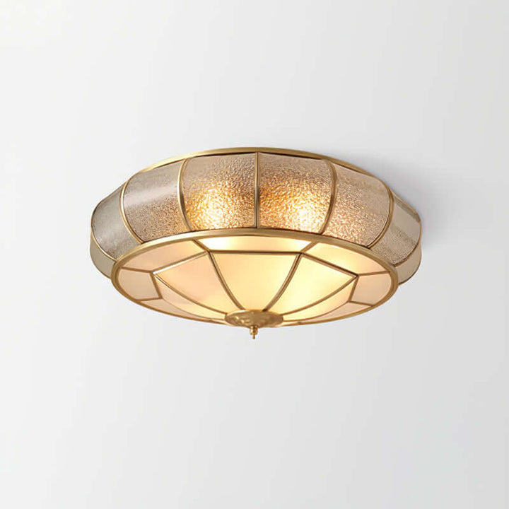 Round Textured Glass Ceiling Light Fixture
