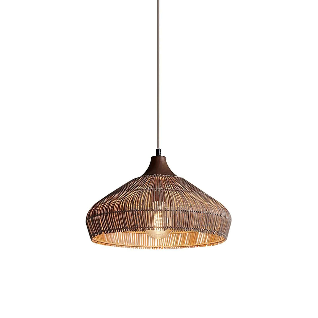Woven Rattan Pendant Light - Handcrafted Bohemian Decor