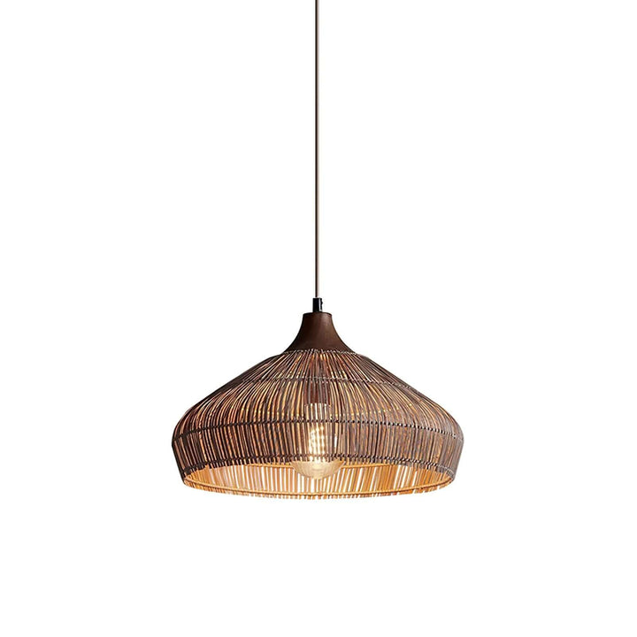 Woven Rattan Pendant Light - Handcrafted Bohemian Decor