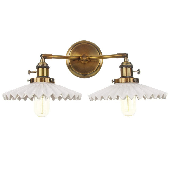 Antique Gold Double Head Ceramic Wall Sconce