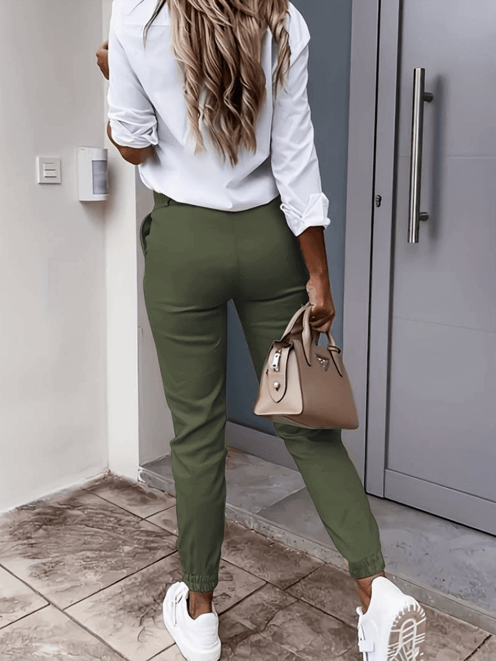 Slim Fit Tailored Joggers with Elastic Cuffs