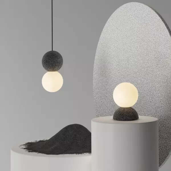 Modern Pendant Lamp with Volcanic Rock Diffuser
