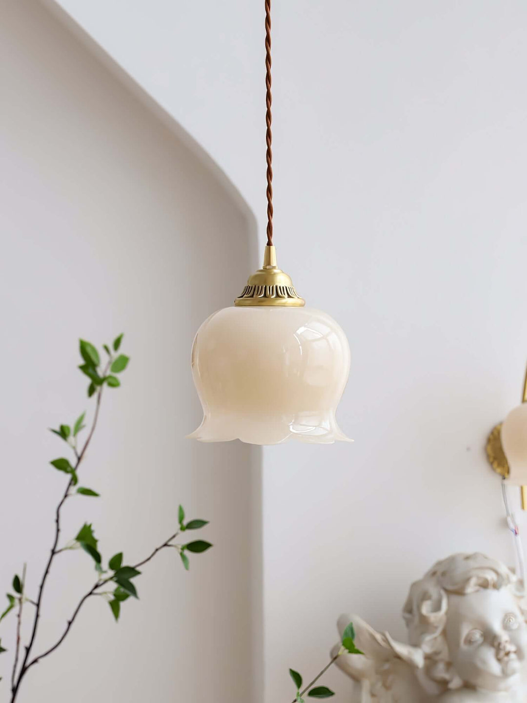 Floral Pendant Lamp, Elegant Hanging Ceiling Light Fixture