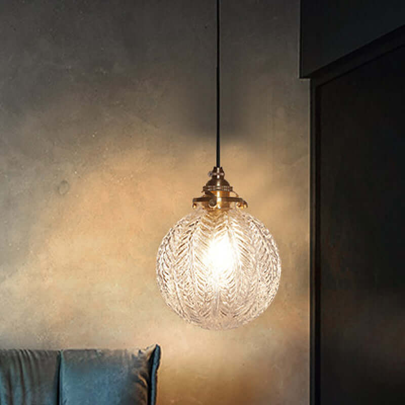 Vintage Glass Globe Pendant Light 15cm