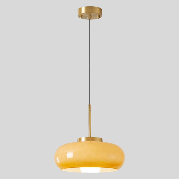 Copper & Glass Chandelier, Modern Pendant Light Fixture