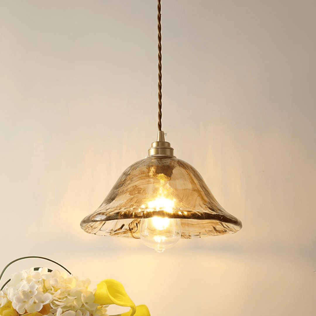 Brown Glass Pendant Light Fixture