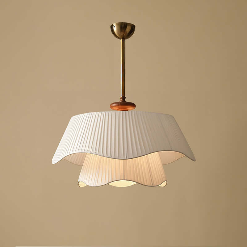 Modern Pendant Lamp with Metal, Glass & Wood