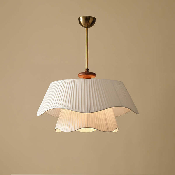Modern Pendant Lamp with Metal, Glass & Wood