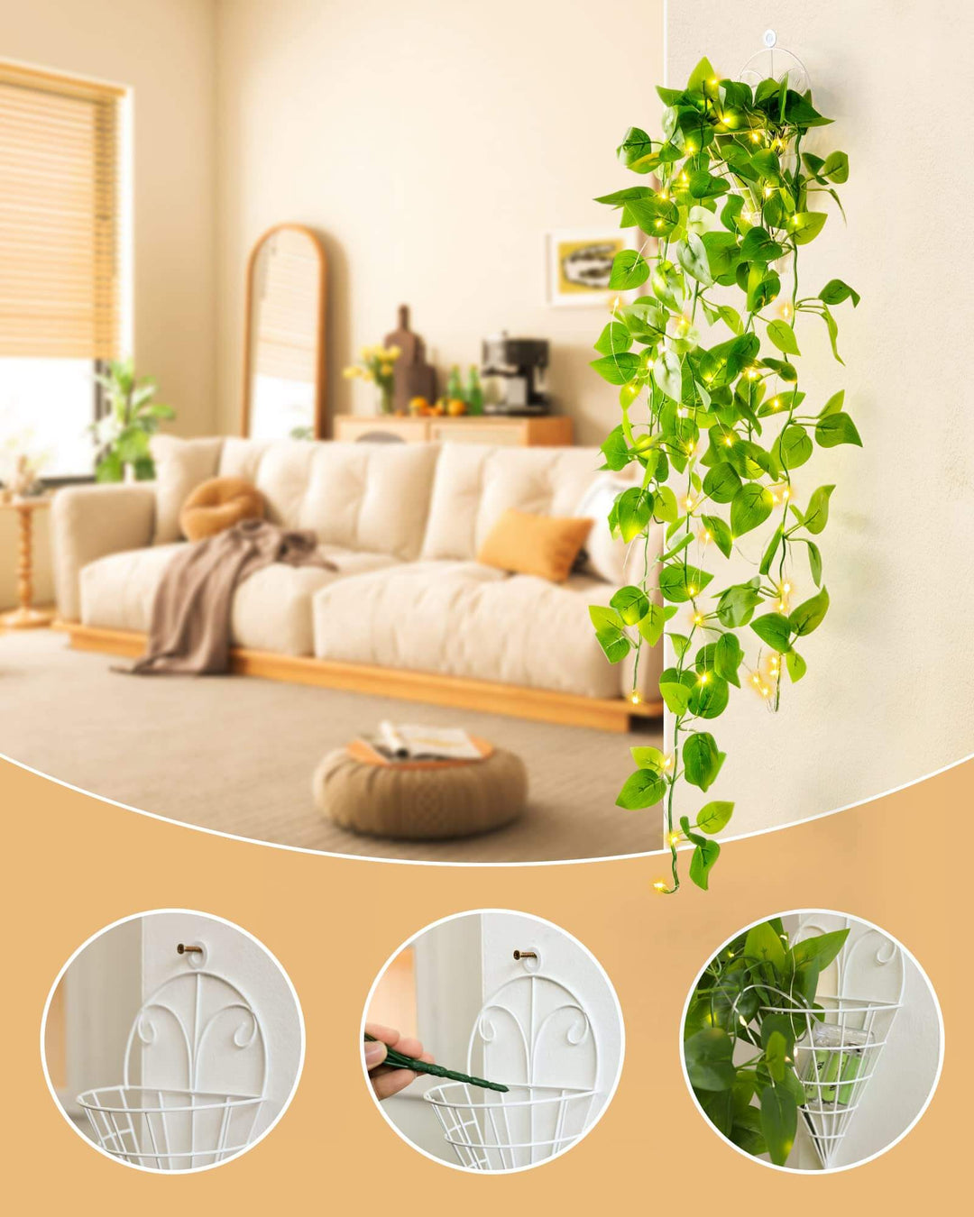 Illuminated Artificial Ivy Vine Garland Lights