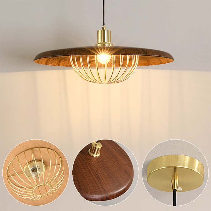 Rustic Wood-Look Pendant Light Fixture