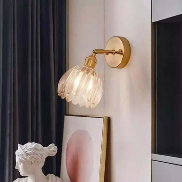 Tulip Flower Bud Glass Wall Lamp