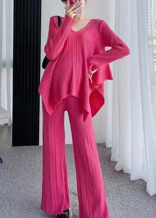 Women's Two-Piece Set with V-Neck