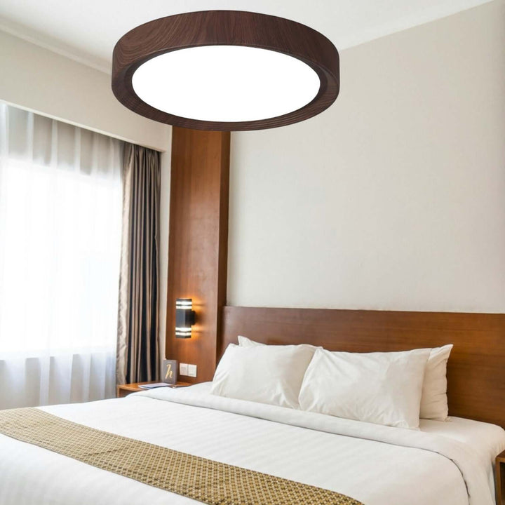 Modern Wood Grain LED Ceiling Light Fixture