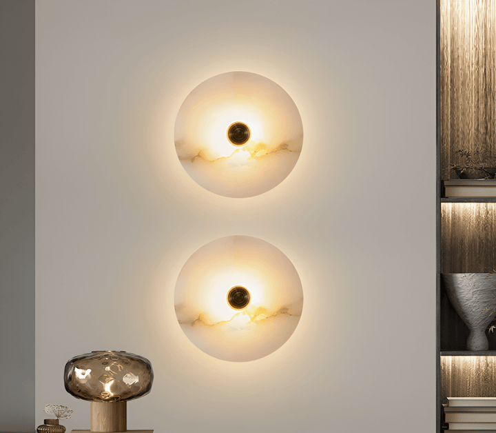 Oval Alabaster Table Lamp with Brass Base