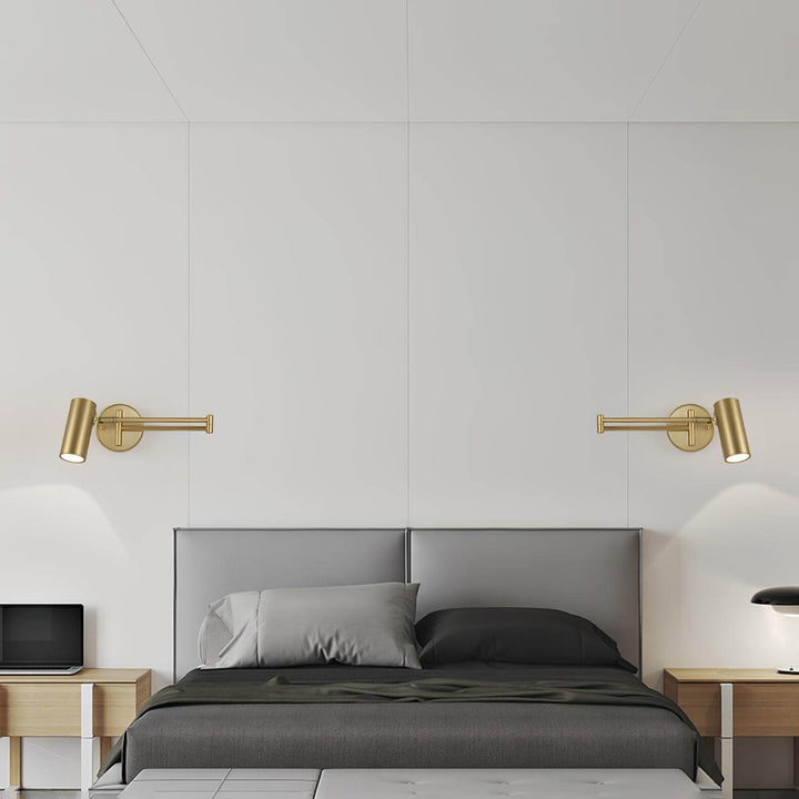 Adjustable Metal Swing Arm Wall Lamp with Integrated LED
