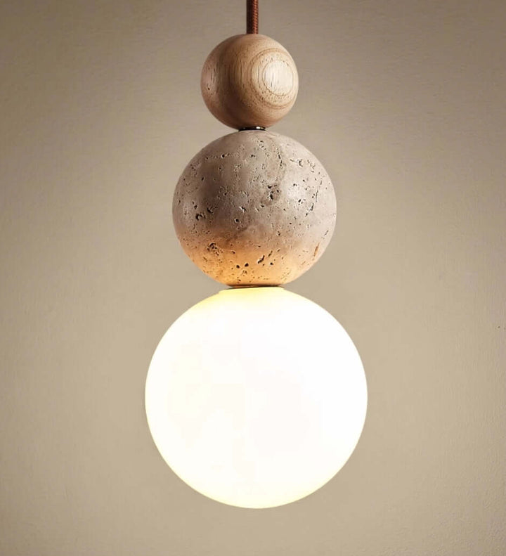Natural Travertine Stone Pendant Light