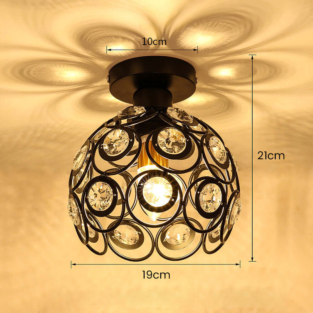 Luxury Gold Crystal Ball Ceiling Light Fixture
