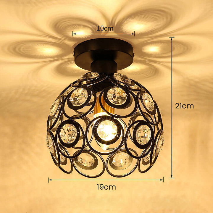 Luxury Gold Crystal Ball Ceiling Light Fixture