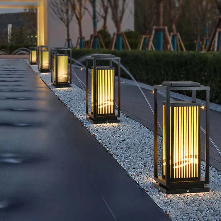 Solar LED Outdoor Post Light, Waterproof Garden Lamp