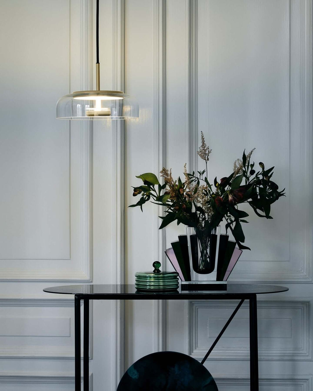 Modern Brass & Glass Pendant Light