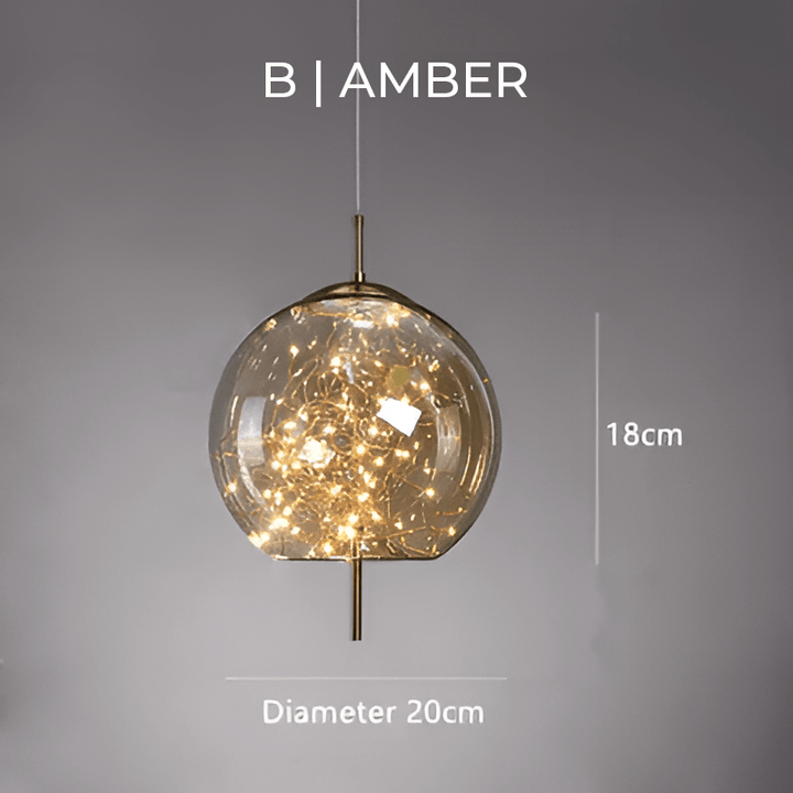Brown Glass Pendant Light with Multiple Lights