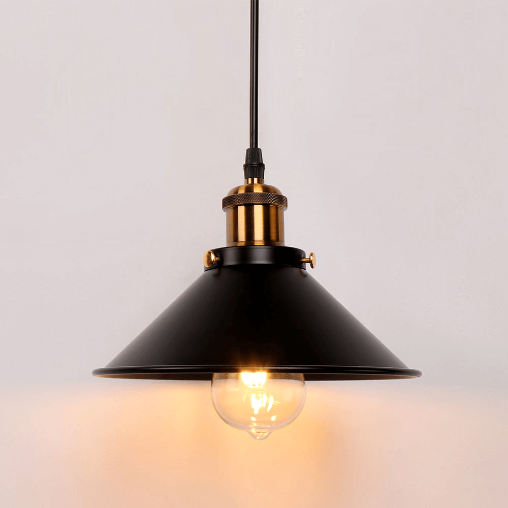 Vintage Brass Cone Pendant Light