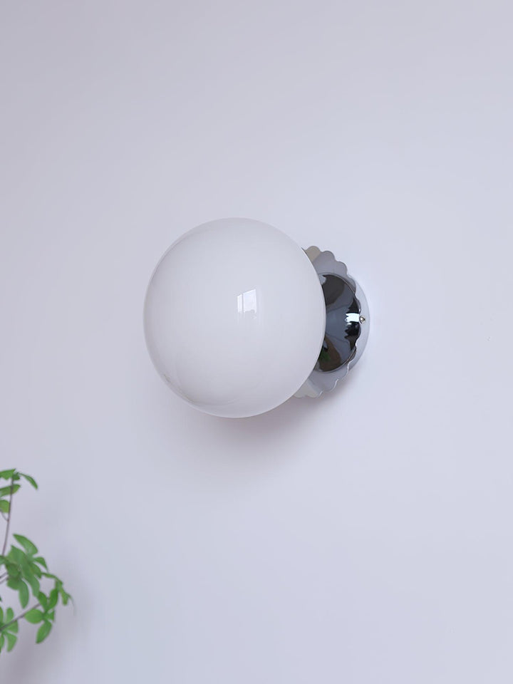 Pink Glass & Metal Sconce Light - 20cm