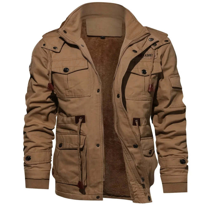 Men's Detachable Hood Weatherproof Winter Coat
