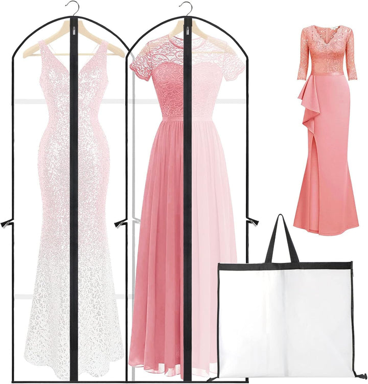Wardrobe essential: Extra-long 180cm dress bag for gowns & formalwear storage.