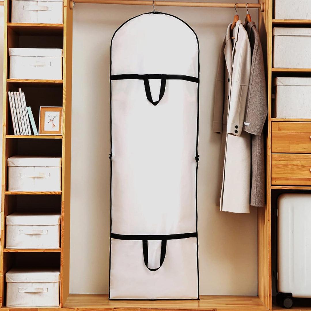 Durable protective cover for long dresses, 70-inch, with easy-carry handles.