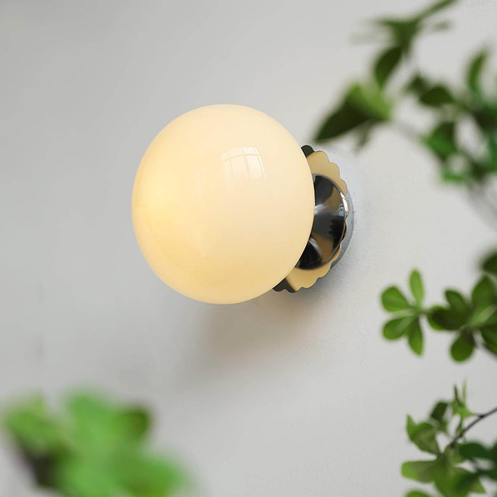 Pink Glass & Metal Sconce Light - 20cm