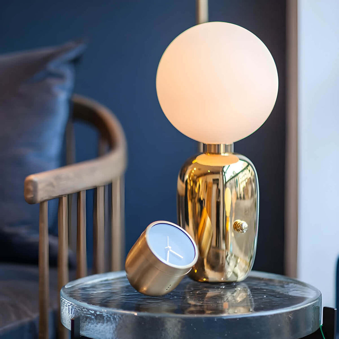 Elegant Metal & Glass Table Lamp with G9 Bulb - Gold, Black, White