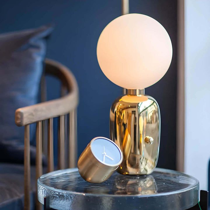 Elegant Metal & Glass Table Lamp with G9 Bulb - Gold, Black, White