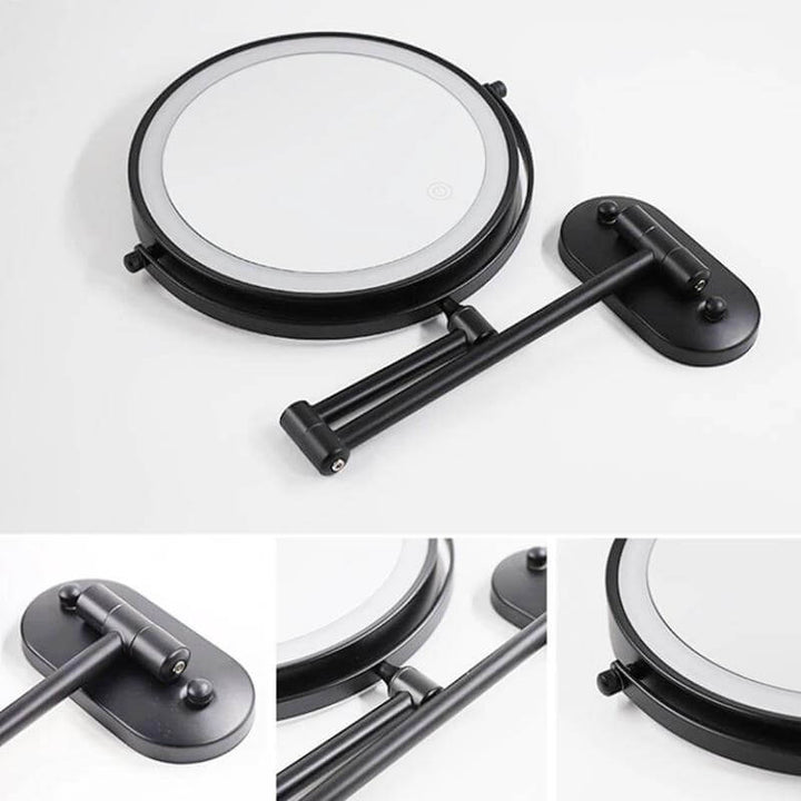 Rechargeable LED Magnifying Makeup Mirror - Black
