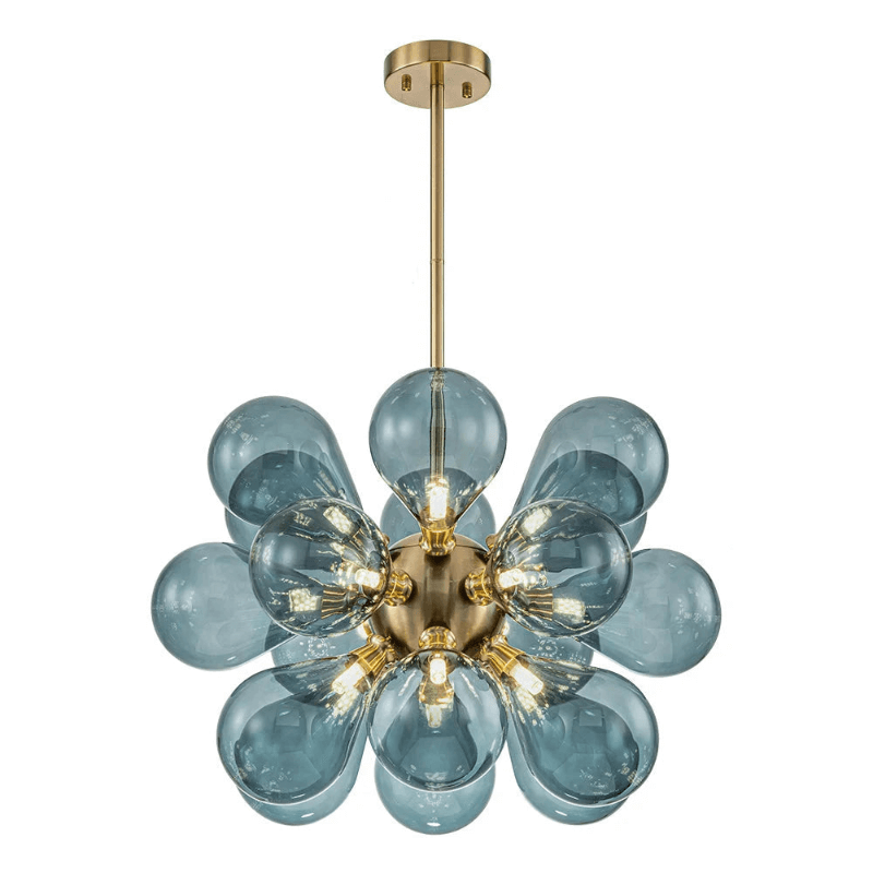 Blue Glass Bubble Chandelier 65cm