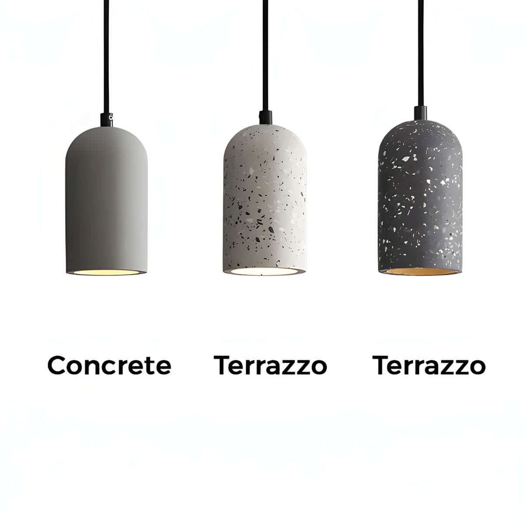 Modern Concrete Pendant Light - 9.6cm Dia x 18.5cm H