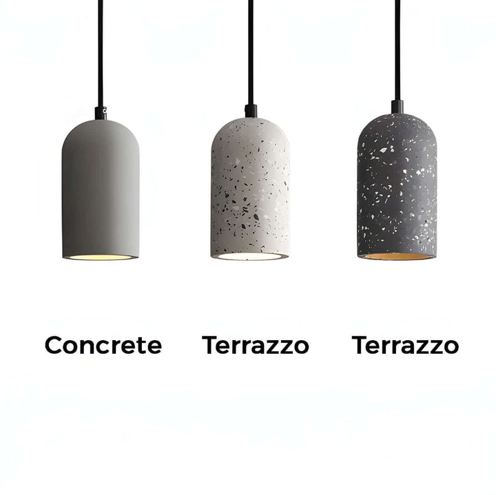 Modern Concrete Pendant Light - 9.6cm Dia x 18.5cm H
